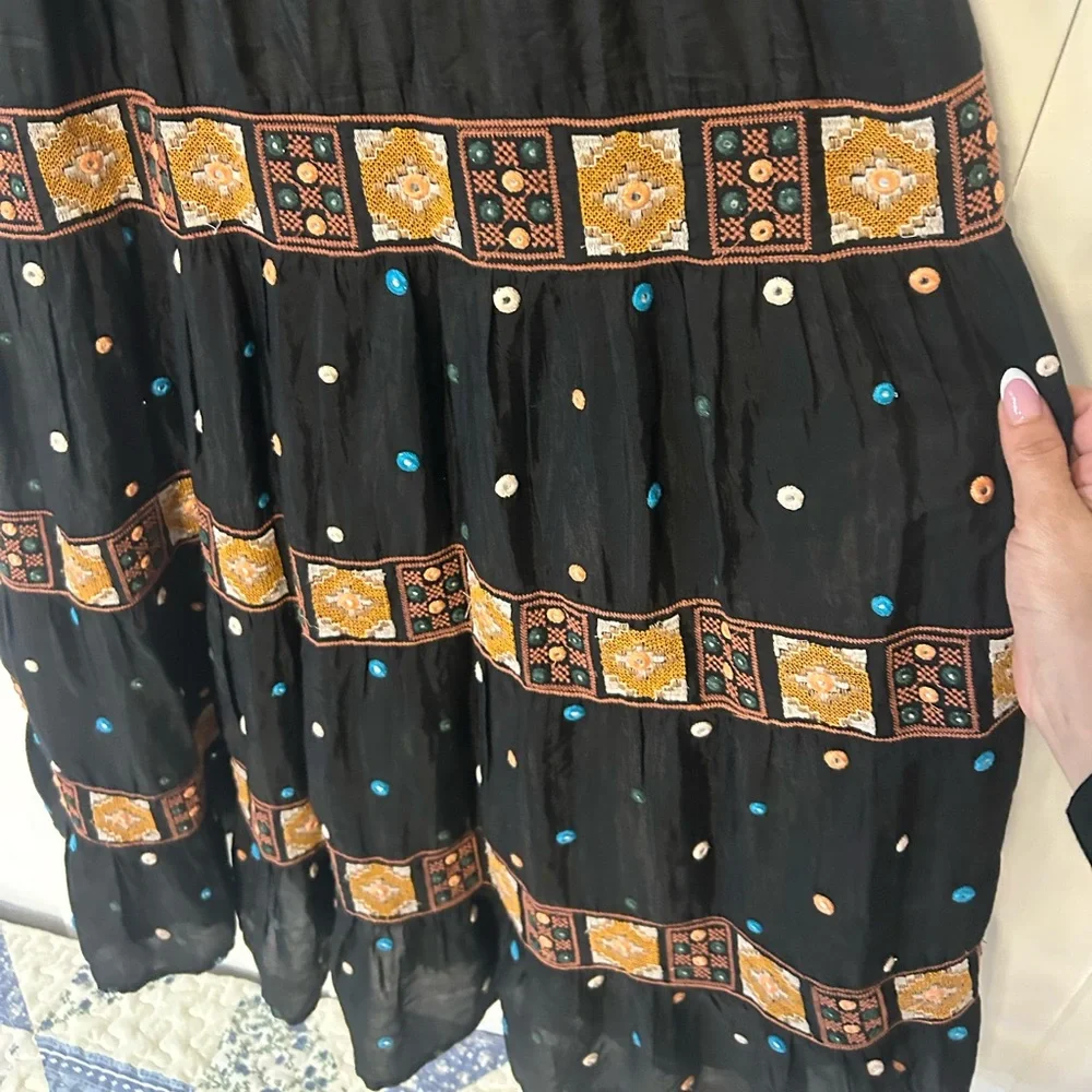 Guadalupe Moana embroidered tiered boho maxi dress - Picture 4 of 11